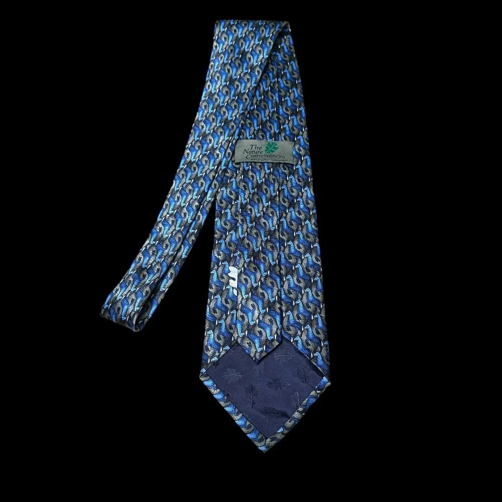 The Nature Conservancy Silk Tie Prezwalskis Wild Horse Karen Bierce Blue Grey